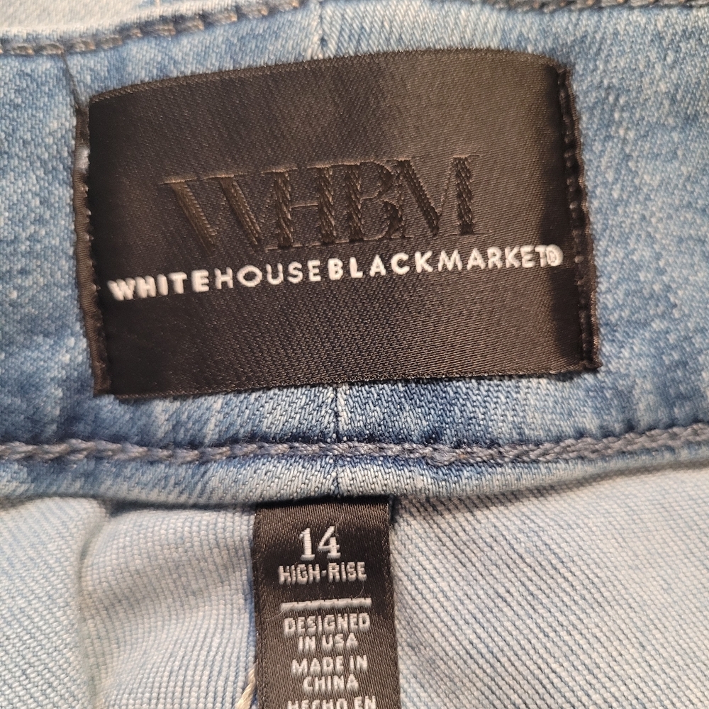 WHBM High Rise 5 Inch Everyday Soft denim shorts - 14.        M64 - Picture 5 of 9